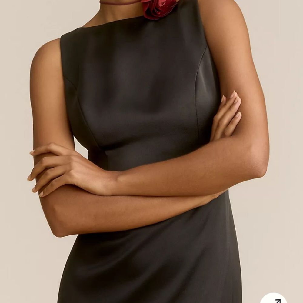 Nwt Anthropologie BHLDN Alice High-Neck Satin Maxi Dress Black - Picture 2 of 8
